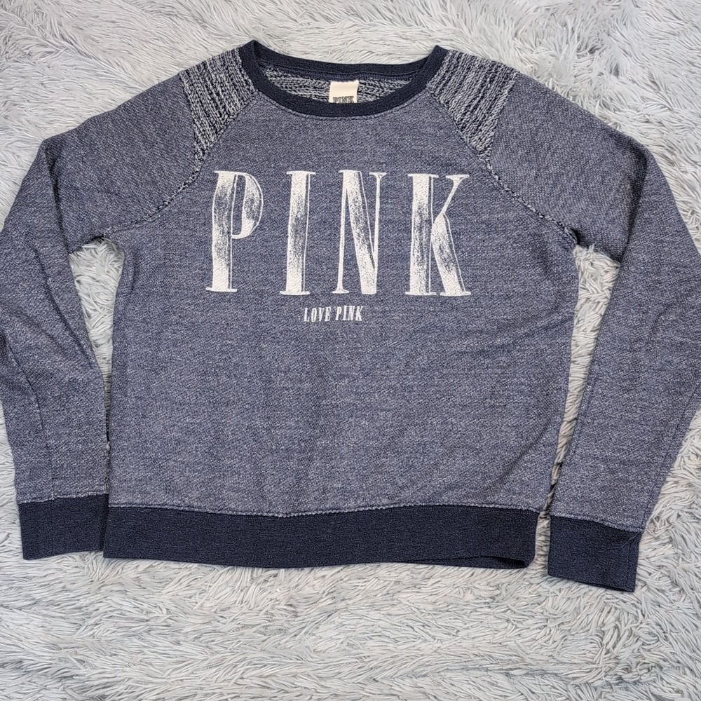 Pink Victoria's Secret Sweatshirt Womens XS Blue Comfort Casual Athletic